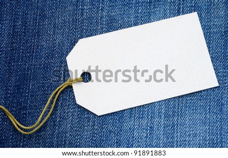 Label for goods estimation on a jeans fabric