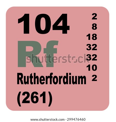 Rutherfordium is a chemical element with symbol Rf and atomic number 104, named in honor of physicist Ernest Rutherford.