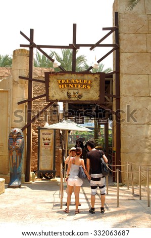 SENTOSA, SG - OCT. 19: Treasure Hunters ride entrance on October 19, 2015 in Universal Studios Singapore. Universal Studios Singapore is a theme park located within Resorts World Sentosa, Singapore.