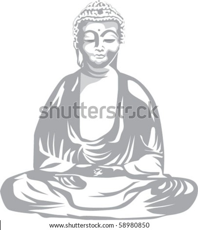Sitting Buddha Stock Vector Illustration 58980850 : Shutterstock