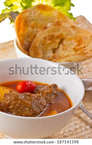 Beef Mussaman Curry and puff.