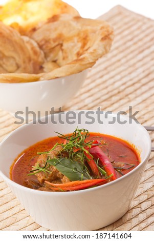 Beef curry spicy and puff.