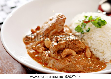 chicken curry and rice. stock photo : CHICKEN CURRY