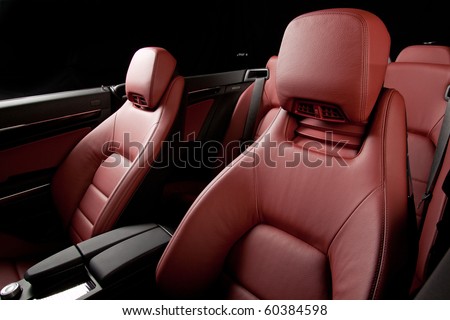 Leather red interior car.