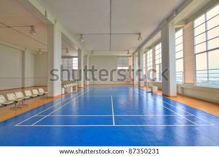 Badminton court sport complex in university.