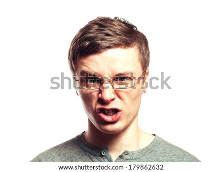 angry guy in eyeglasses