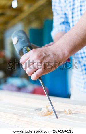 gouge wood chisel carpenter tool hand hammer craftsman