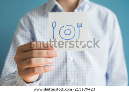 Picture icon Cutlery - spoon, fork and plate in hand
