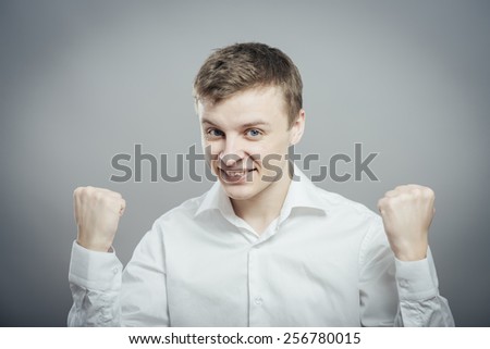 young man celebrating victory