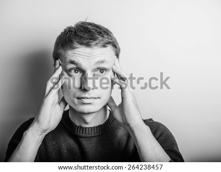 Young businessman can not handle physical pressure at work, Frustrated businessman