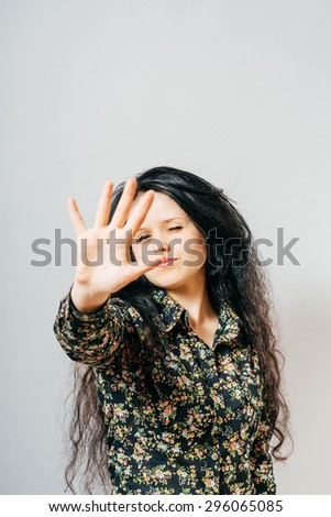 young woman  give a five