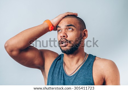 African american male feeling sad and rejected outdoors