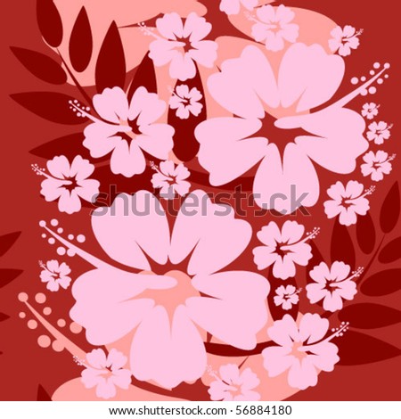 stock vector seamless Hibiscus flower Background