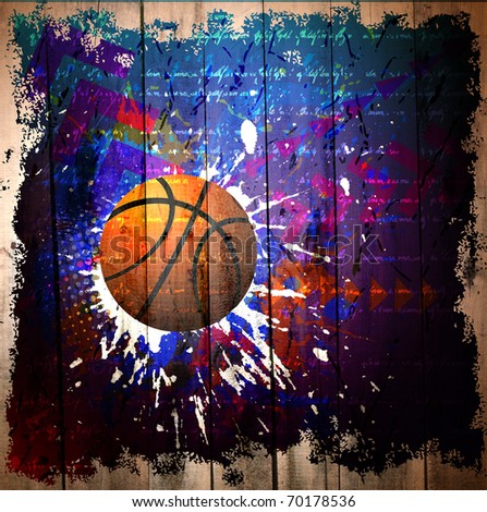 Grafiti Background on Background Of Basketball Sport Digital Graffiti On A Wooden Fence