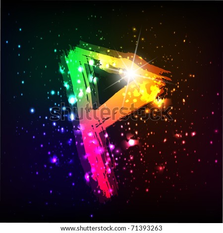stock photo Glowing shiny graffiti letter on space background Letter P