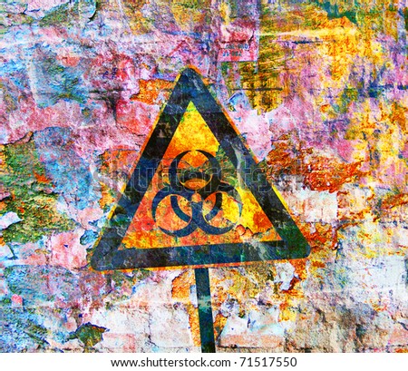 Grunge background with bio hazard sign
