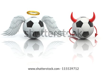 Конкурс " Бог и Дьявол ". - Страница 3 Stock-photo-funny-football-d-concept-angel-and-devil-soccer-balls-115539712