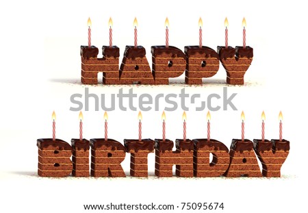 Chocolate Birthday Cakes on Happy Birthday Chocolate Cake 3d Illustration   75095674