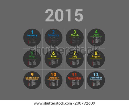 Simple european 2015 year vector calendar Simple european 2015 year vector calendar