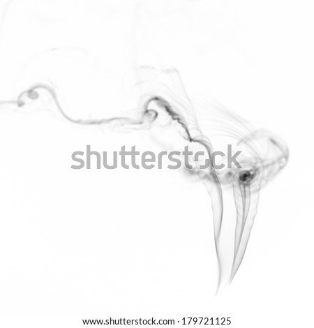 The abstract figure of the smoke on a white background