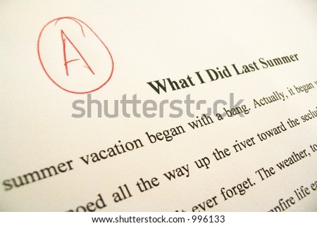 Term or school paper showing an \'A\' grade.