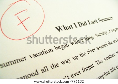 Term or school paper showing an \'F\' grade.