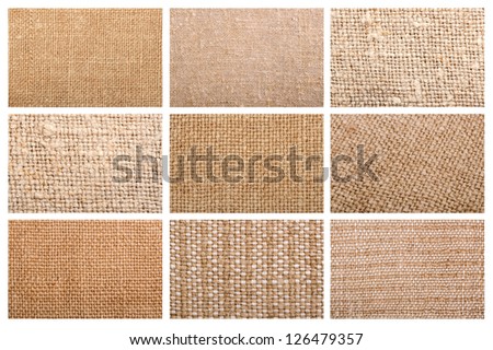 High resolution set of natural linen texture for the background. Collage