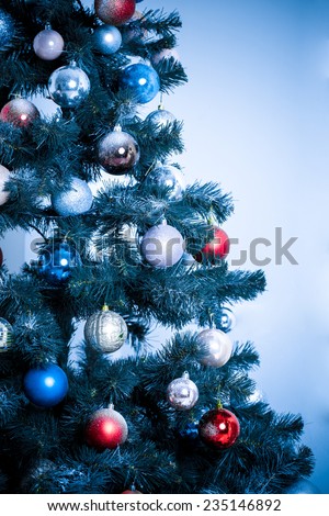 Christmas Tree. blue toned