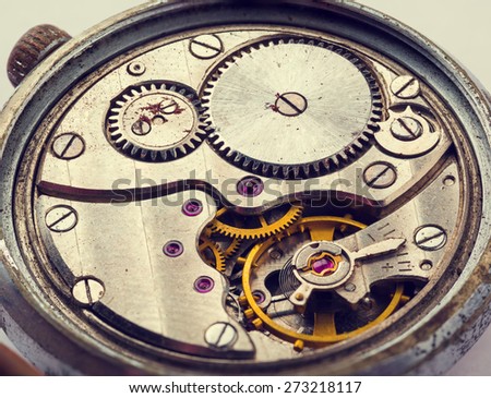Vintage Watch Machinery Macro Detail