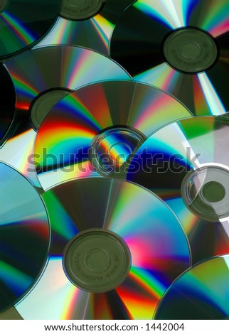 studio shot of compact disks