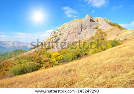 mountain range. natural composition. sunlight
