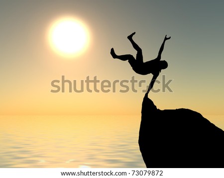 silhouette of a man at the top of the mountain against the sky