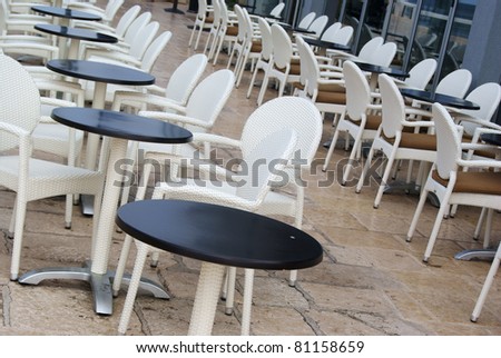 Bar tables with chairs