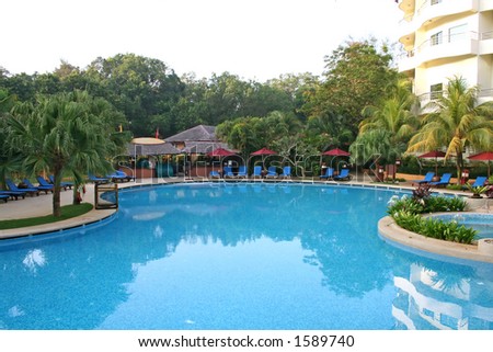 Resort swimming pool in Malaysia