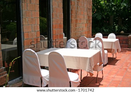 Outdoor Dining table in a restaurant