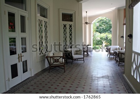 stock photo : Tropical British colonial architecture and design