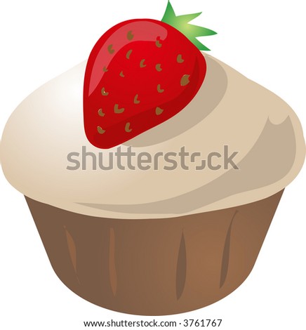 cupcake muffin. Vector isometric illustration