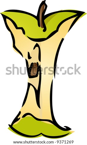 stock photo : Green apple core stock photo : Green apple core