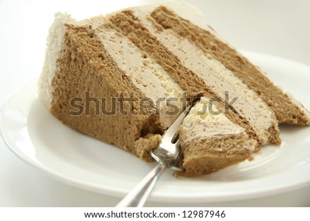 Coffee cream chiffon cake with icing