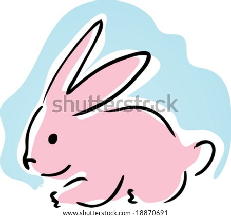 cute rabbit clipart. stock vector : Cute retro