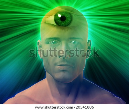 Man with third eye, psychic supernatural senses