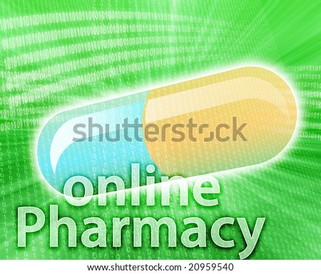 E-medicine, Online medicine, ecommerce health pharmacy illustration