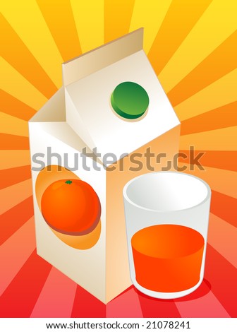 cartoon orange juice carton. cartoon orange juice carton.