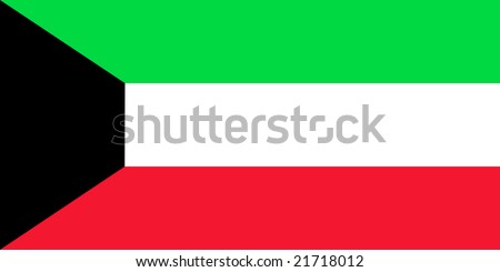 Flag of Kuwait, national country symbol illustration