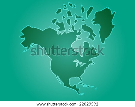 Free Vector  Canada on Map Of The North American Continent  Usa Canada Mexico Stock Vector