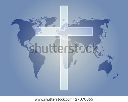 Christian church cross, religious spiritual symbol illustration