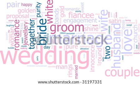 Word Cloud Concept Illustration Of Wedding Marriage - 31197331 ...