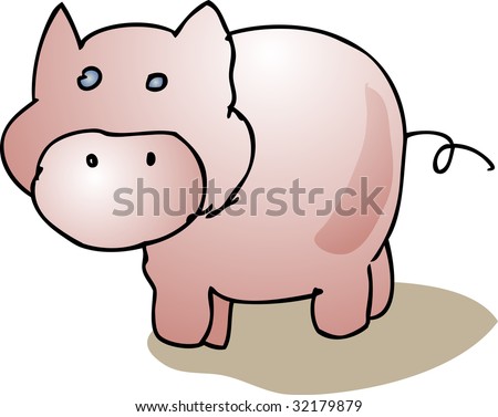 animal farm pigs. pig standing, farm animal