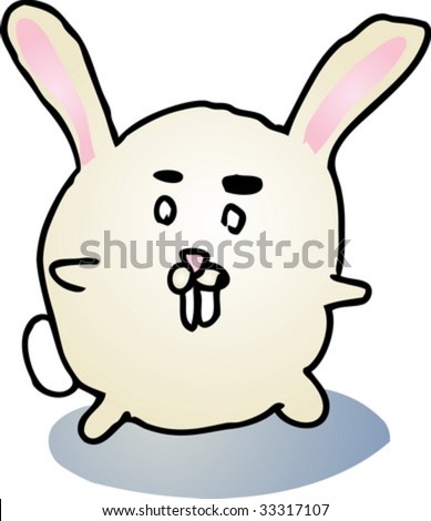 cute rabbit clipart. rounded cute bunny rabbit