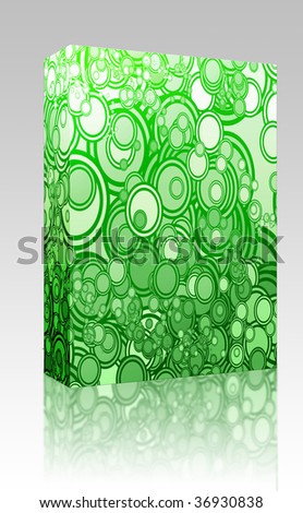 Software package box Retro abstract psychedelic multicolored circle pattern design